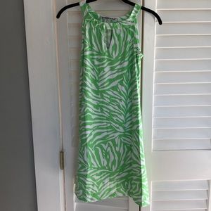 LIME GREEN ZEBRA PRINT DRESS